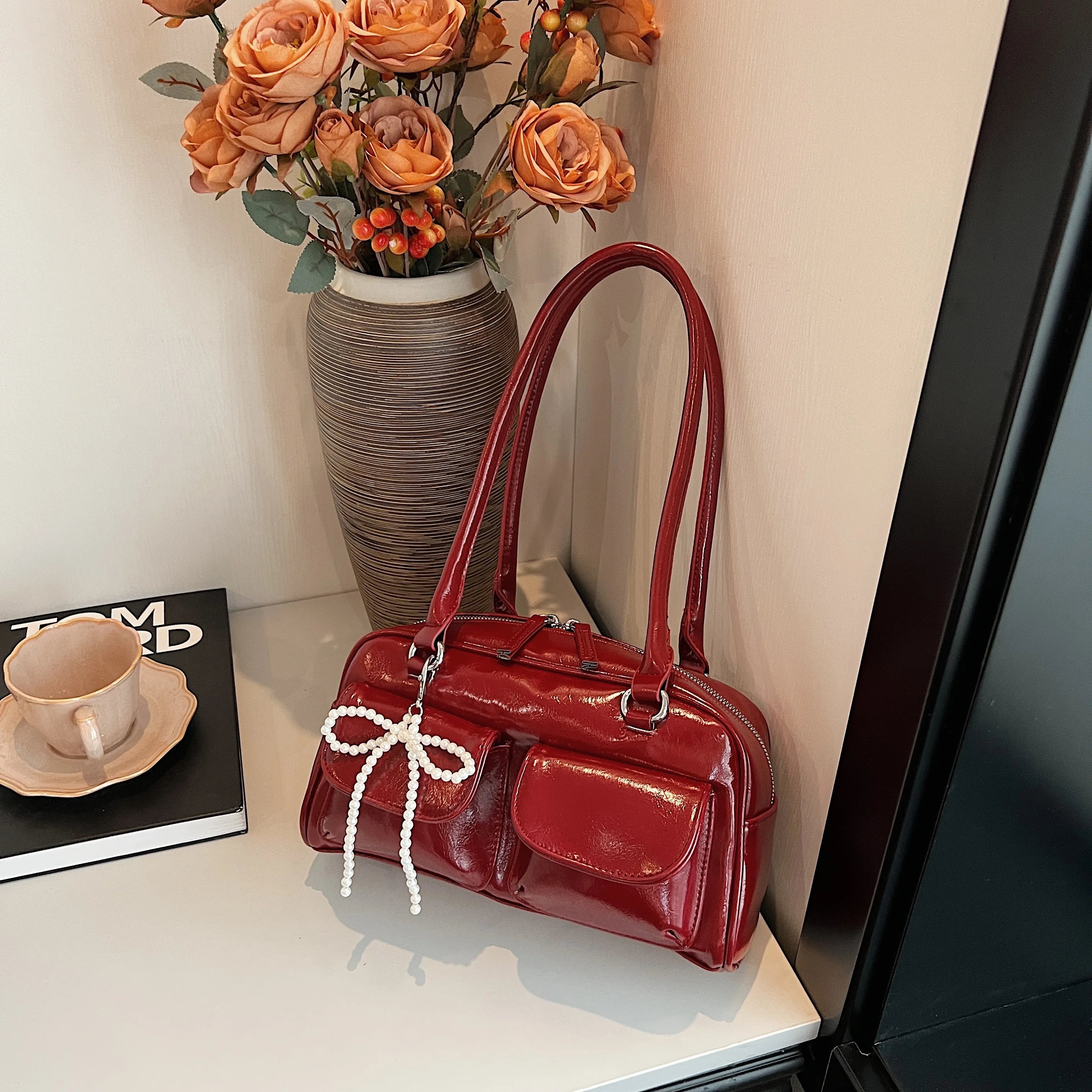 Trendy Korean Bow Shoulder Bag for Women