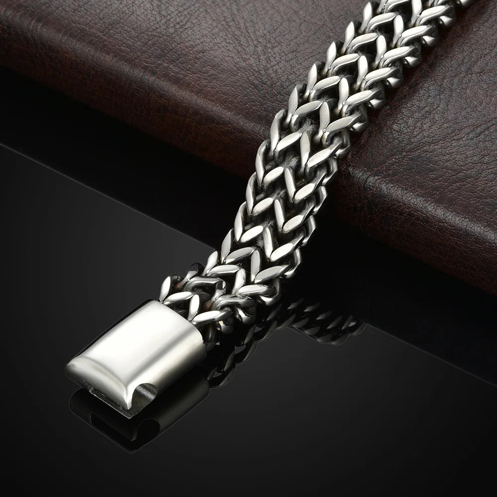 Stainless Steel Double Row Fish Scale Magnetic Bracelet