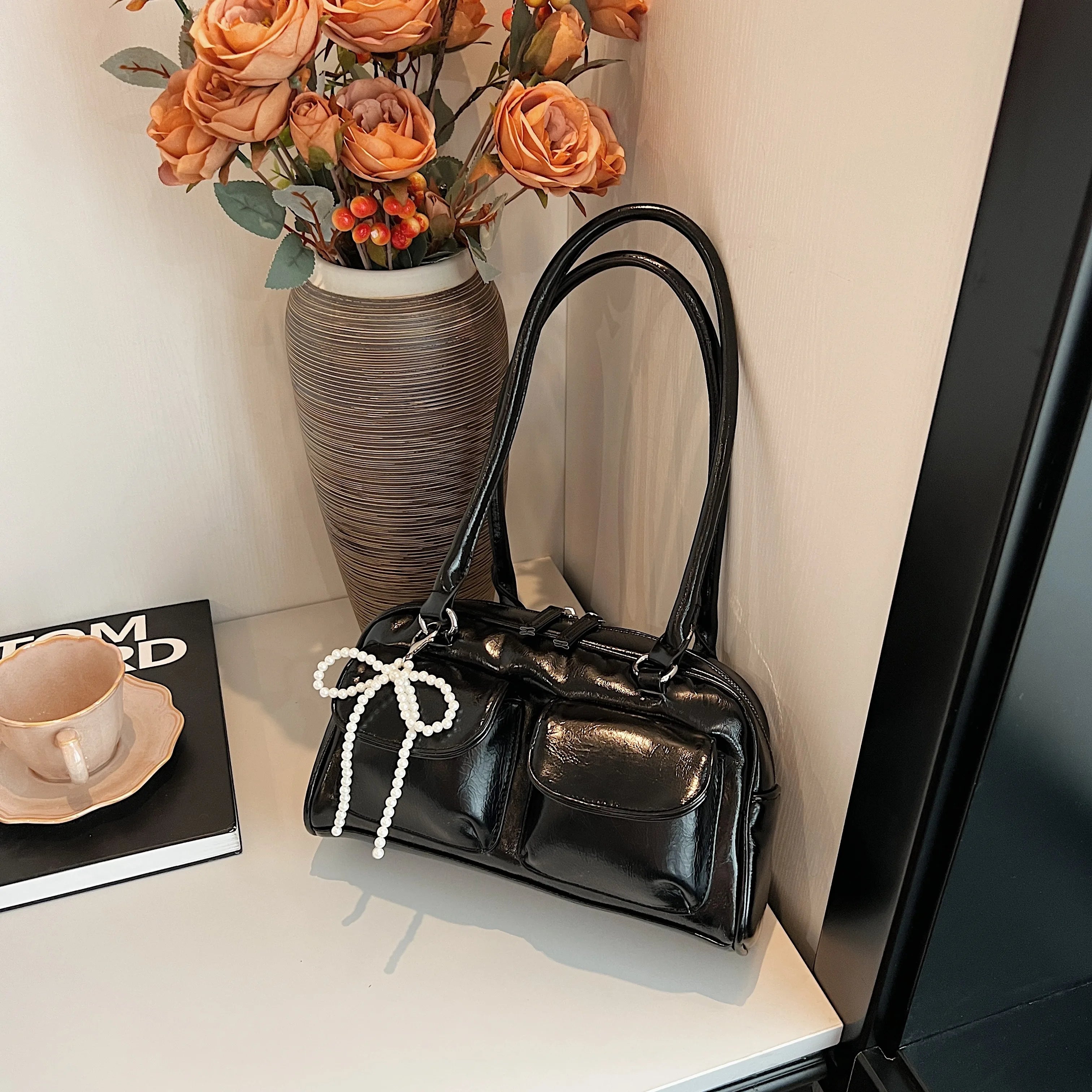 Trendy Korean Bow Shoulder Bag for Women