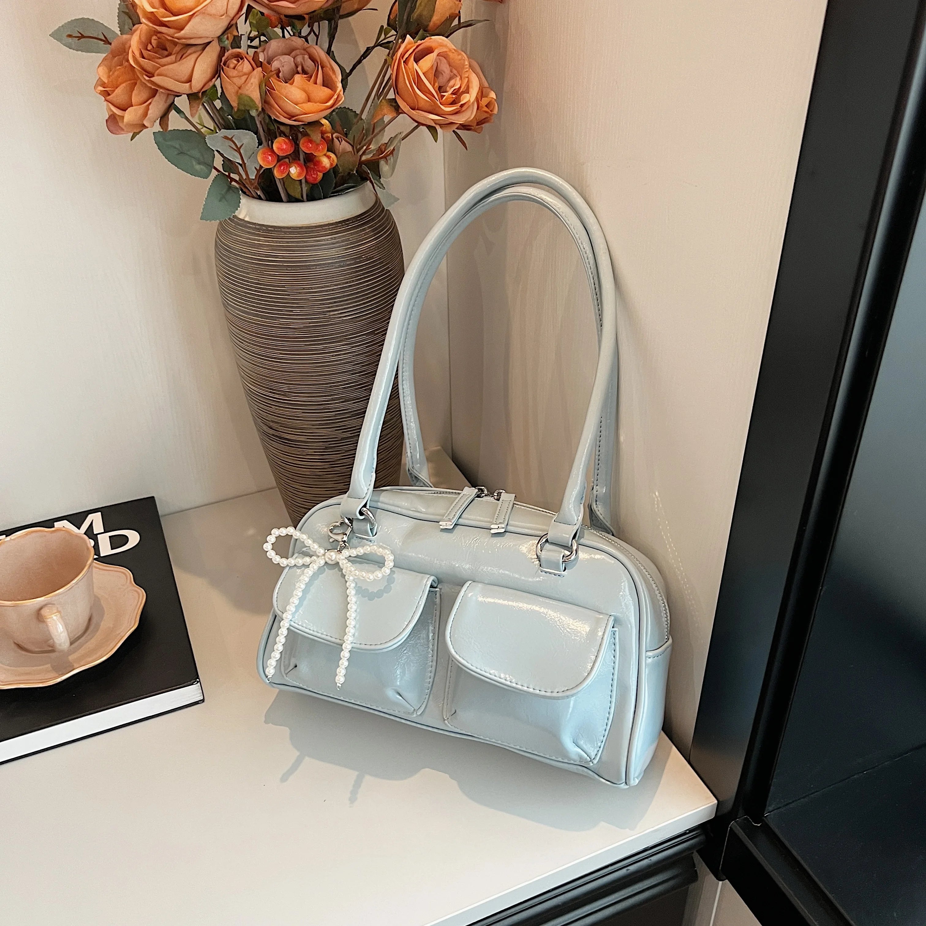 Trendy Korean Bow Shoulder Bag for Women